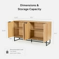 thumbnail image 4 of EYYTHUNG Modern Fluted Sideboard Buffet Cabinet, Boho Chic Storage Credenza with Adjustable Shelves, Bar Cabinet, Natural Oak, 4 of 8