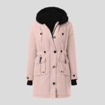 thumbnail image 2 of Cnbwig Fashion Fall Coats for Women Plus Size Daily Solid Coat Long Sleeve Jacket Thicken Coat Warm Hooded Thick Padded Outerwear Jackets Winter 2025 A-Pink 5XL, 2 of 7