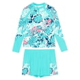 thumbnail image 3 of CHICTRY Rash Guard Sets for Girls Upf 50+ Swim Tank Top with Ruffles Trunks Modest Swimsuits Tankini Green 14, 3 of 5