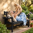 thumbnail image 5 of SERWALL 2-Person Outdoor Bench, 49" All-Weather HDPE Garden Bench with 4-in-1 Side Tray, Aluminum-Reinforced Supports, 660 lbs Capacity, for Patio, Porch and Backyard, Black, 5 of 12