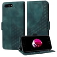 thumbnail image 2 of ELEHOLD For iPhone 8 Plus/7 Plus Leather Wallet Phone Case, Embossed Diamond Folio Flip Cover, Card Holder Cash Slot, Stand Support, Wrist Strap Lanyard -Green, 2 of 10