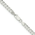 thumbnail image 4 of 925 Sterling Silver High Polished 4.5mm Solid Concave Beveled Curb Chain w/ Lobster Clasp - 24", 4 of 7