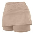 thumbnail image 6 of Lcziwo Tennis Skorts for Women Mid Waist Solid Color Skirts with Liner Athletic Yoga Workout Skorts Lightweight Summer 2025 Skirts Beige,XXXL, 6 of 6