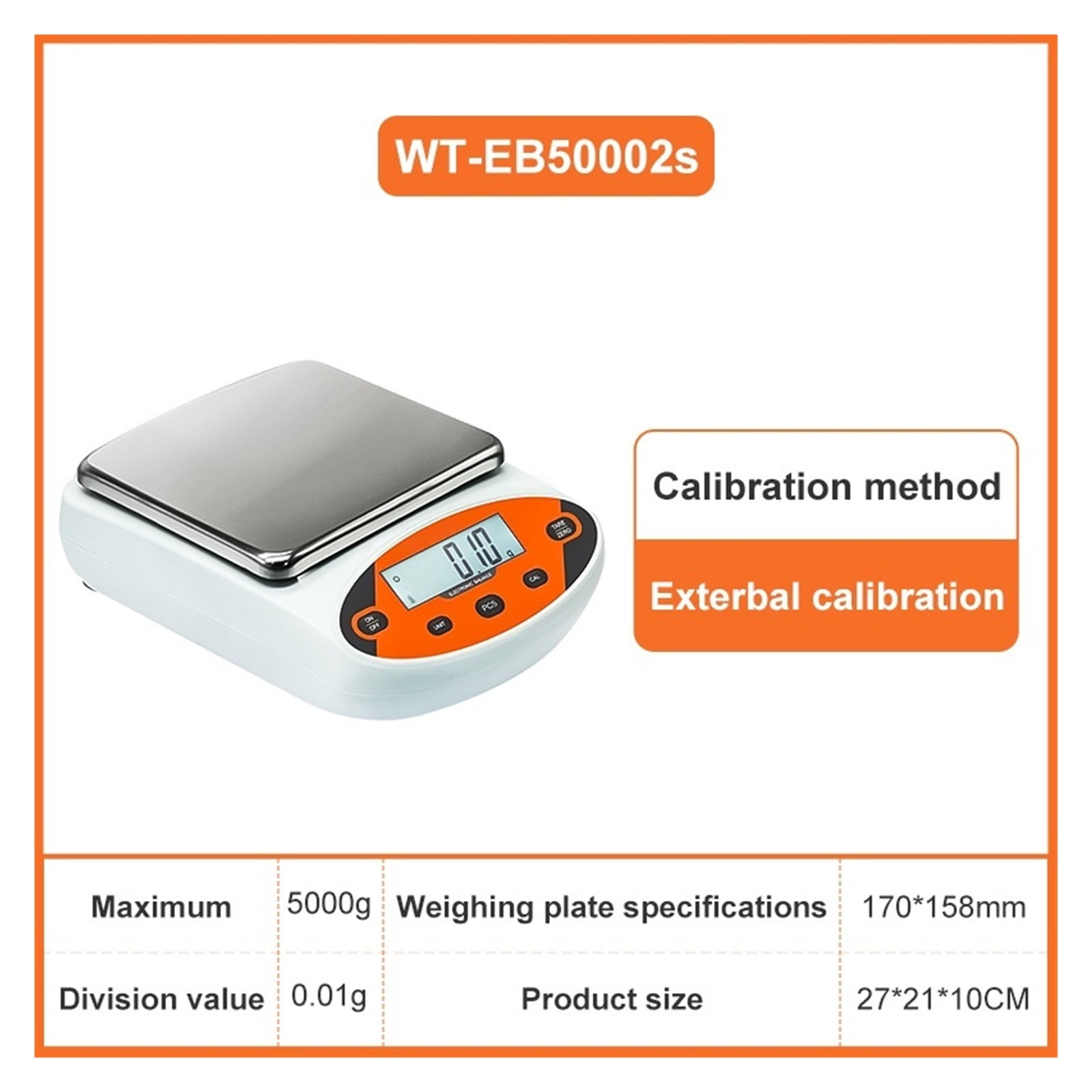 0.01g Digital Precision Scale 300g5000g Capacity Electronic Balance with LCD Display