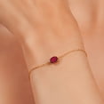 thumbnail image 4 of Gem Stone King 18K Rose Gold Plated Silver Ruby Red Mystic Topaz Solitaire Bracelet for Women (0.80 Cttw, Oval Cut 7x5mm), 4 of 6