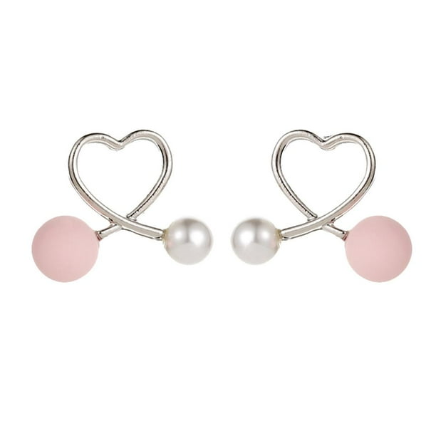 Pendientes Zulema Stud de oreja de corazón de melocotón