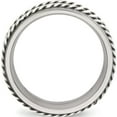 thumbnail image 2 of Stainless Steel With Sterling Silver Double Twisted Brushed 8mm Band (Size 9.5) Made In China sr466-9.5, 2 of 5