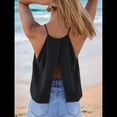 thumbnail image 4 of Camisola de Verano con Cuello Halter y Espalda Descubierta para Mujer, Estilo Y2K, para Salir, Playa Negro M, 4 of 10