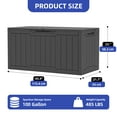 thumbnail image 4 of ModFusion 100-Gallon Lockable Outdoor Storage Deck Box, Weather-Resistant Resin, Perfect for Patios, Gardens, and Poolside Seating, Dark Gray, 4 of 10