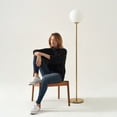 thumbnail image 6 of Brightech Luna LED Floor lamp, Modern Lamp for Living Rooms & Offices, Great Living Room Décor, Tall Lamp with Frosted Glass Globe, Mid Century Standing Lamp for Bedroom Reading - Brass/Gold, 6 of 14