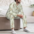 thumbnail image 7 of Fuzoiu Rose Print Men's Long-Sleeved Pajama,Lounge Button Down Nightwear,Mens Notch Collar Pajama Set -X-Large, 7 of 7