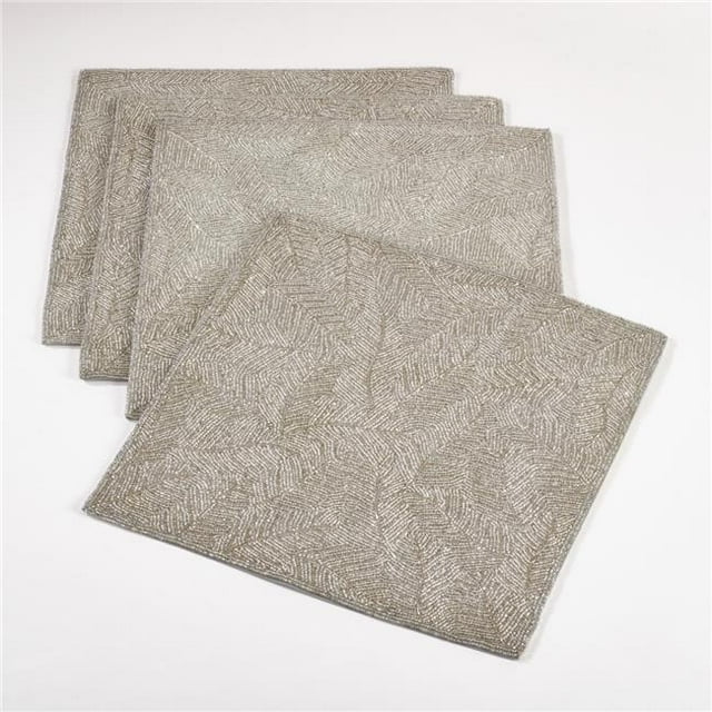 Saro Lifestyle 2357.S15S Set de Table Carré Perlé & 44; Argent - Lot de 4