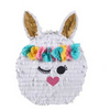 Floral Spring Bunny Pinata with Gold Ears, White, 23in