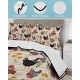 thumbnail image 3 of Twin XL Quilt Bedding Set, Farmhouse Rooster Reversible Summer Quilt 3 Pieces, Vintage Watercolor Flowers Wood Grain Lightweight Bedspreads Coverlets with 2 Pillow Shams for All Seasons, 3 of 5