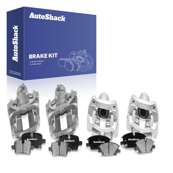 AutoShack Front & Rear Brake Calipers & Ceramic Brake Pads for Chevrolet & GMC, Equinox 2021-2022 Malibu 2020-2022 Terrain 2021-2022, 4WD FWD L4 1.5L 2.0L