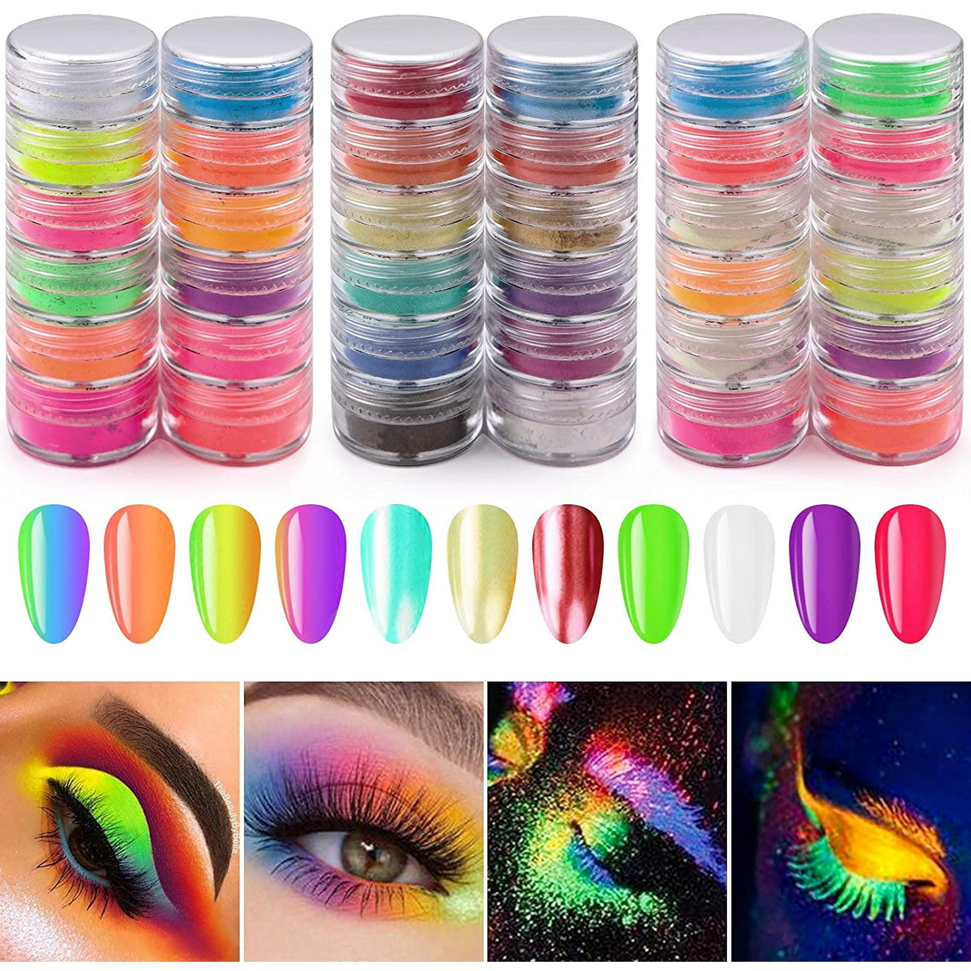 36 Colors Nail Pigment Powder, Colorful Fluorescent Powder Iridescent Glitter Pearlescent Luminous Powder Neon Eyeshadow Powder Nails Pigments Dust with 36 Pcs Eyeshadow Sticks(3 Styles) | Walmart Canada 36 Colors Nail Pigment Powder, Colorful Fluorescent Powder Iridescent Glitter Pearlescent Luminous Powder Neon Eyeshadow Powder Nails Pigments Dust with 36 Pcs Eyeshadow Sticks(3 Styles) | Walmart Canada
