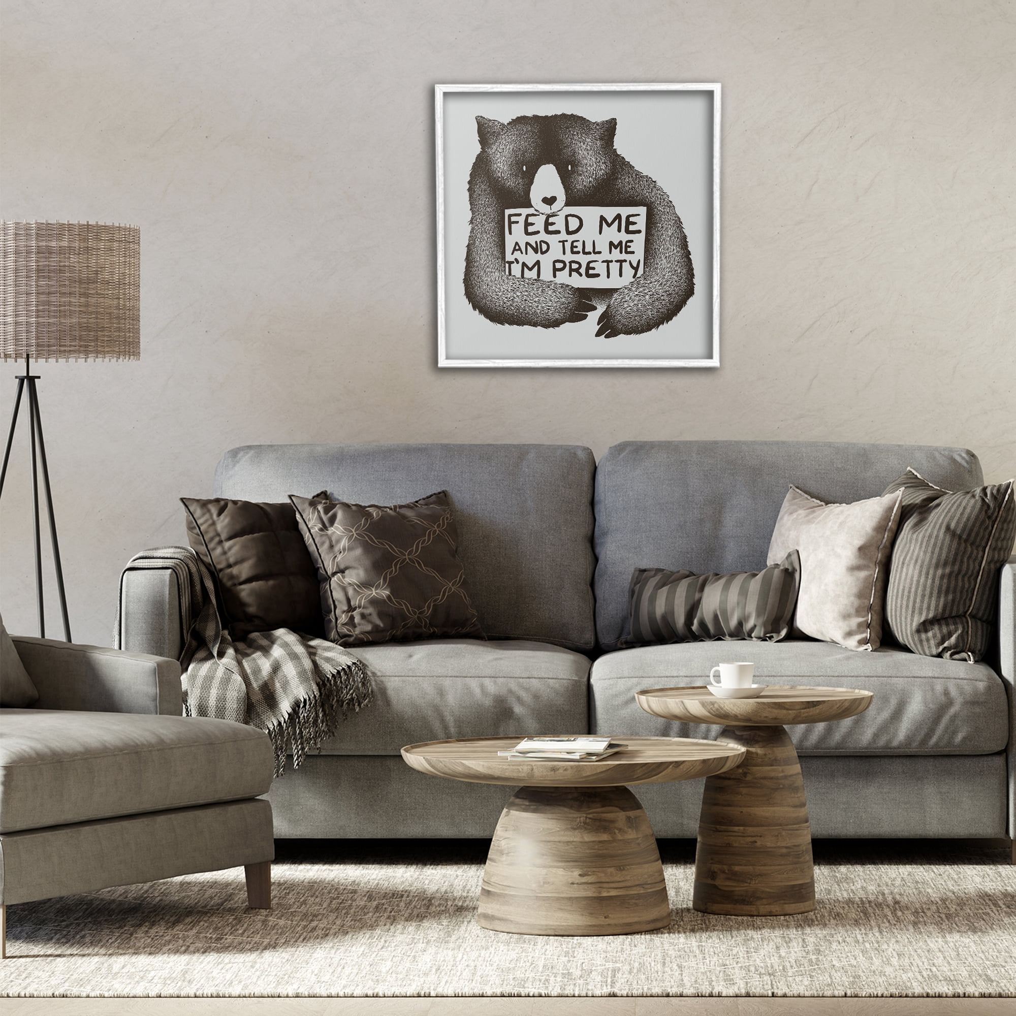 Stupell Industries Feed & Tell Me I'm Pretty White Framed Giclee Art, design by Tobe Fonseca