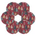 thumbnail image 3 of 6 Pcs Drink Coasters with Holder 3.94in Woven Coasters for Drinks Stylized Christmas Trees Coaster Set for Protection Table, 3 of 7
