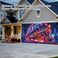 thumbnail image 5 of 16x7ft UV Activated Christmas Garage Door Cover Banner, Glows in Dark 2D Flat Holiday Garage Door Covers with Cartoon Santa and Elf, Xmas Outdoor Indoor Party Decoration (B), 5 of 5