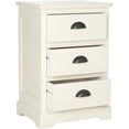 thumbnail image 4 of SAFAVIEH Griffin Traditional Rustic 3 Drawer Side Table, White, 4 of 4
