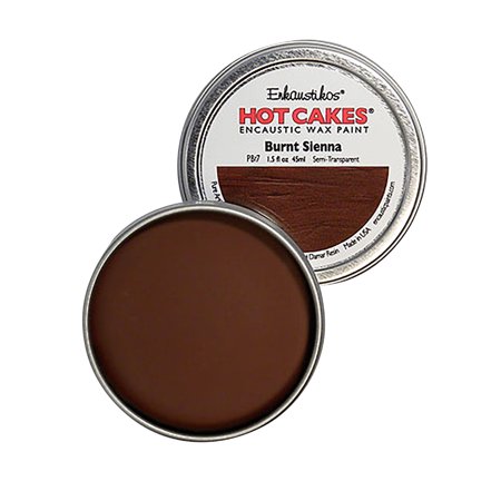 UPC: 0813043010918 | Enkaustikos Hot Cake Encaustic Wax Paint  1.5 oz. Tin  Burnt Sienna