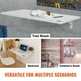 thumbnail image 7 of Heavy Duty Wall Mounted Floating Desk, 39.37"x19.69" Fold Down Table with Iron Hardware, White Space Saving Drop Leaf Desk for Work, Study, Eat, 7 of 7