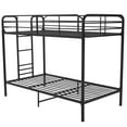thumbnail image 4 of Your Zone Kids Metal Twin over Twin Quad Bunk Bed with Ladder and Guardrails, Black, 4 of 9