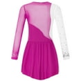 thumbnail image 5 of Aiihoo Girls Sparkle Rhinestone Dress Figure Skating Dress Long Sleeve Mesh Spliced Leotards Dance Dress Rose 10, 5 of 7