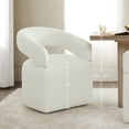 thumbnail image 5 of Spruce & Spring Upholstered Dining Chair with Open Back and Hidden Casters, Single, Ivory, 5 of 11