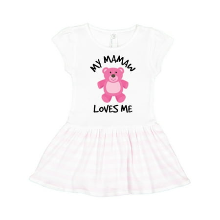 

Inktastic Mamaw Loves Me Girls Bear Granddaughter Gift Toddler Girl Dress