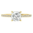 thumbnail image 3 of 2.7 ct Cushion Cut Genuine Cultured Diamond VS1-VS2 J-K 14K Yellow Gold Promise Wedding Statement Engagement Designer Ring size 10.5, 3 of 7