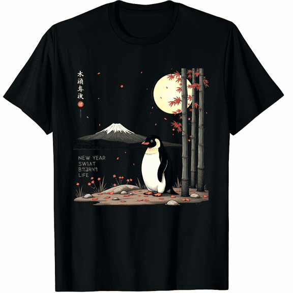 New Year Same Baka Life Penguin New Year 2026 Resolution Graphic Tee T-Shirt for Men Women