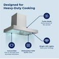 thumbnail image 3 of Hauslane | Contemporary 30” WM-730 Wall Mount Range Hood | Low Noise Performance | Contemporary Design, Turbo Model, Full-Size Handles, Professional-Grade Baffle Filters, LED Lamps, Stainless Steel, 3 of 14