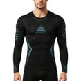 thumbnail image 2 of Hfnxid Tight Shirt Men Slim Body Shaper Long Sleeve Workout Shirts Quick Dry Crewneck Tops Athletic Undershirts Dark Blue,L, 2 of 8