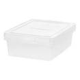 thumbnail image 5 of IRIS USA 28 Qt Clear Storage Box, BPA-Free Plastic Stackable Bin with Lid, Containers to Organize Closet Shelves, Clothes, Blankets, Towels, Classroom Organization Teacher Tools, 10 Pack, 5 of 6