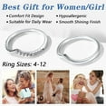 thumbnail image 3 of Silvora Wishbone Wedding Band for Women 925 Sterling Silver Ring Engagement Promise Ring Stacking Ring Jewelry Size 4-12, 3 of 9
