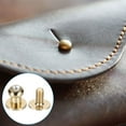 thumbnail image 6 of Uxcell 15 Pack 6*8*8mm Rivets for Leather Round Head Rivets Metal Button Spikes Light Gold, 6 of 6
