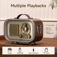thumbnail image 3 of UMUTOO MG007 Vintage Retro Radio, Portable AM/FM/SW Radios with Bluetooth, USB/TF/AUX, 2000mAh Rechargeable Classic Wood Grain Design for Home, Outdoor Use, 3 of 9