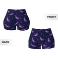 thumbnail image 5 of Haiem Eggplant No Front Seam Biker Shorts for Women Yoga Workout Gym Bike Shorts with Tummy Control Moisture-Wicking-X-Large, 5 of 9