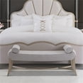 thumbnail image 2 of Michael Amini Malibu Crest Faux-Suede Bed Bench - Doeskin/Chardonnay, 2 of 15