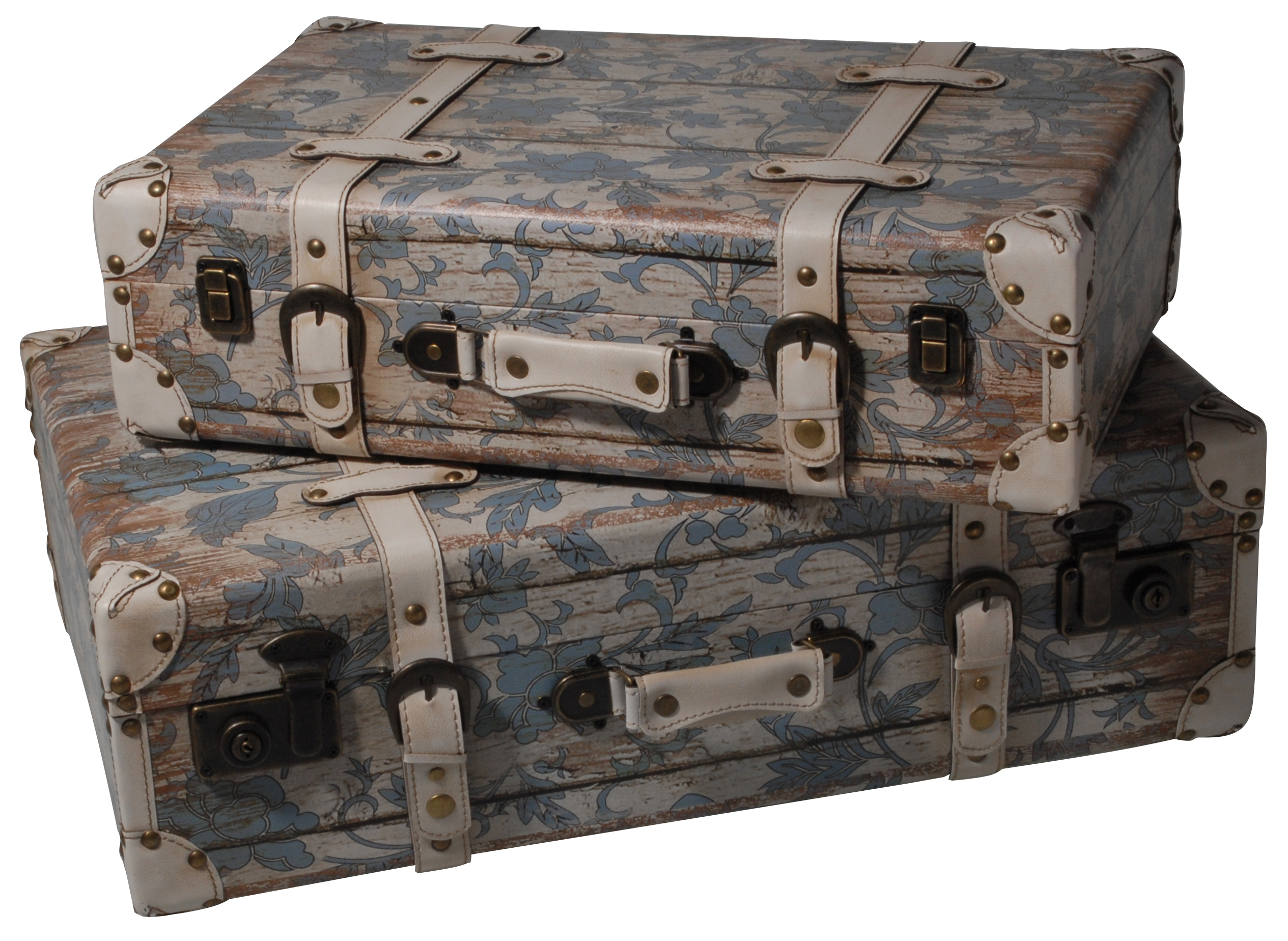 Antiqued Suitcase Shaped Trunk Set Of 2 - image 1 of 1
