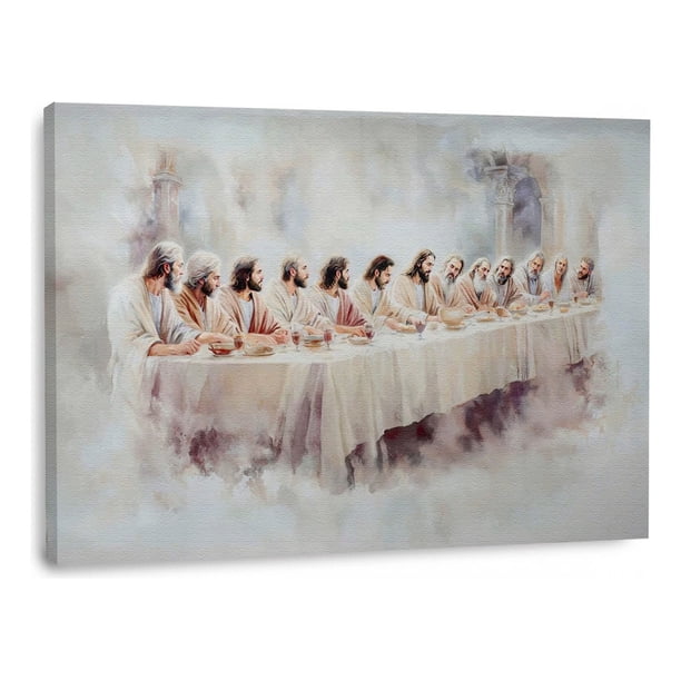 Cuadro Ultima Cena En Lienzo Canvas Opción De Marco Flotante
