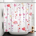 thumbnail image 2 of SUNOLIFE Happy Valentine's Day Shower Curtain Pink Valentines Heart Bathroom Curtain with Hooks,47x64 in, 2 of 4