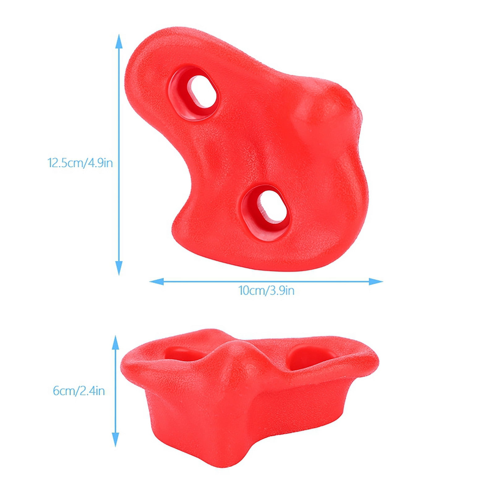 Climbing Stone, 10PCS Plastic Textured Rock Climbing Stone Rocks Wall Stones Kids Assorted Kit Bo-lt For Climbing FramesAnd Kids Climbing Wa-lls (Red)