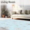 thumbnail image 2 of ODIKA 4'x6' Machine Washable Non-Slip Area Rug, Snowflake Cascade Winter Wonderland Bathroom with Hooks High Traffic Rug, Blue, 638618, 2 of 7