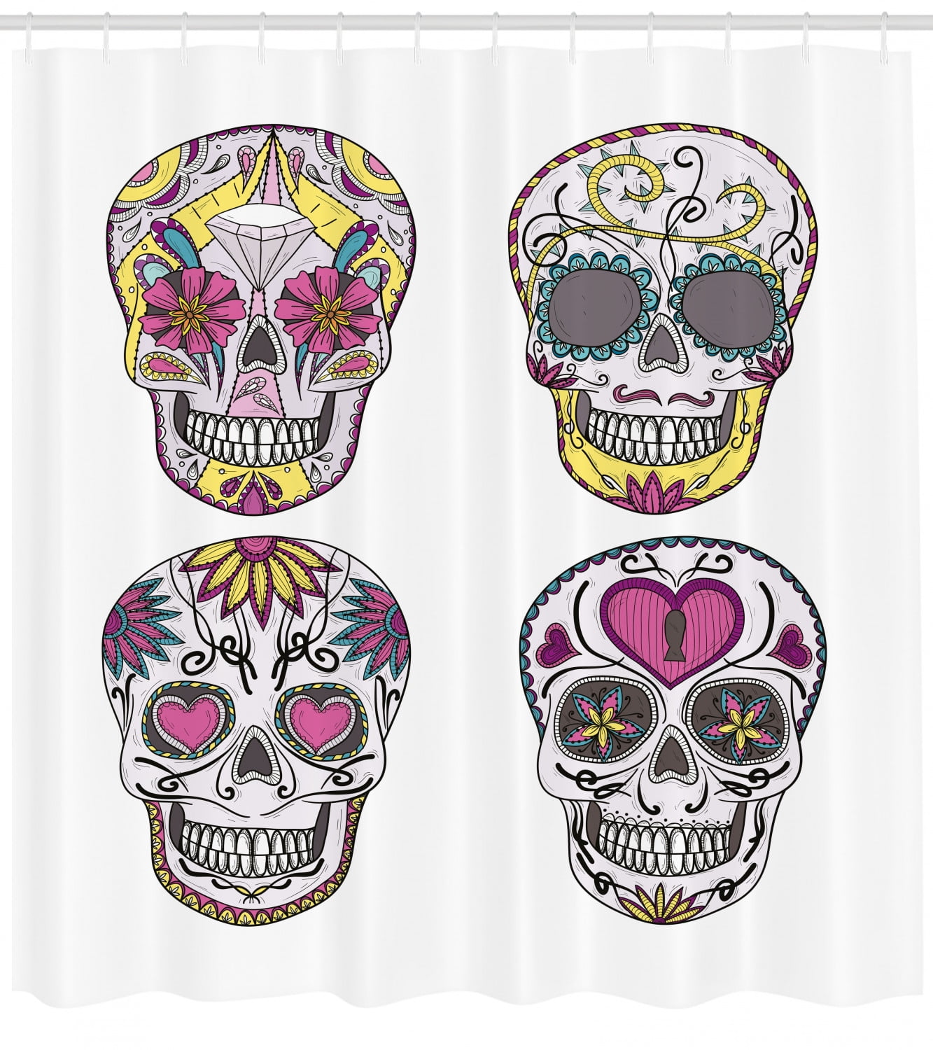 Sugar Skull Shower Curtain Mexican Style Traditional Skulls Sugar Skull Shower Curtain Mexican