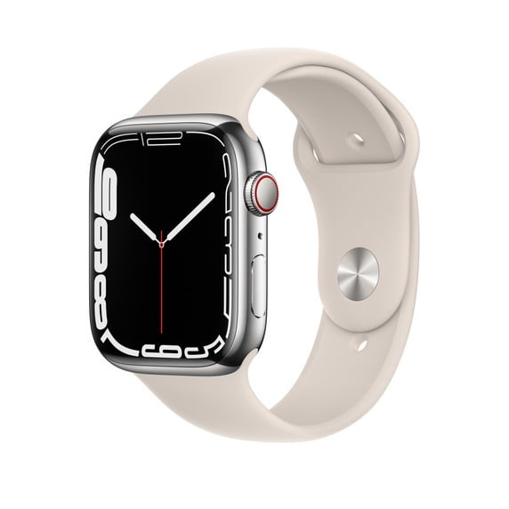 Pre-Owned Apple Watch Series 7 GPS Cellular, 41mm Starlight Aluminum Case with Starlight Sport Band - Regular