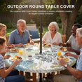 thumbnail image 3 of Round Outdoor Tablecloth with Umbrella Hole and Zipper, Brown Coastal Tablecloth with Elastic Waterproof, Teal Grey Sea Coral Starfish Nautical Patio Table Covers for 31" - 35" Picnic Pool Tables, 3 of 9