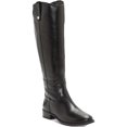 thumbnail image 1 of INC Womens Fawne Leather Knee-High Riding Boots Black 11 Medium (B,M), 1 of 5