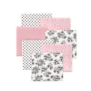 Little Treasure Hudson Baby Girls Cotton Poly Flannel Receiving Blankets 7-Pack, Pink Toile, 30x30 inches